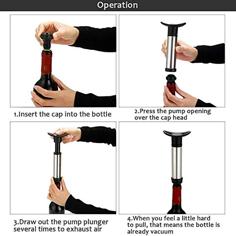WALFOS вакуумный насос для сохранения вина с 4 вакуумными пробками бутылок набор