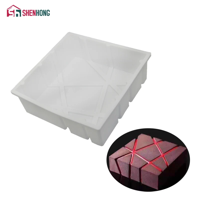 SHENHONG Pop Lava Cube Rock Art Форма для торта 3D силиконовая форма для отделки мусс форма для выпечки кондитерских изделий Silikonowe Moule