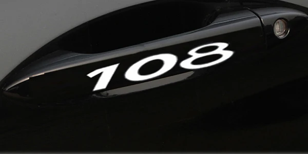 white 108 4 шт./лот автомобиля Наклейка для дверной ручки для peugeot 106 108 206 208 308 508 2008 3008 автомобильные аксессуары - Название цвета: white 108
