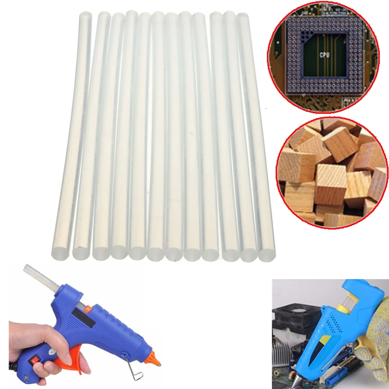 12 штук упак. белые пластиковые термоплавкие клеевые палочки для электроприборов
