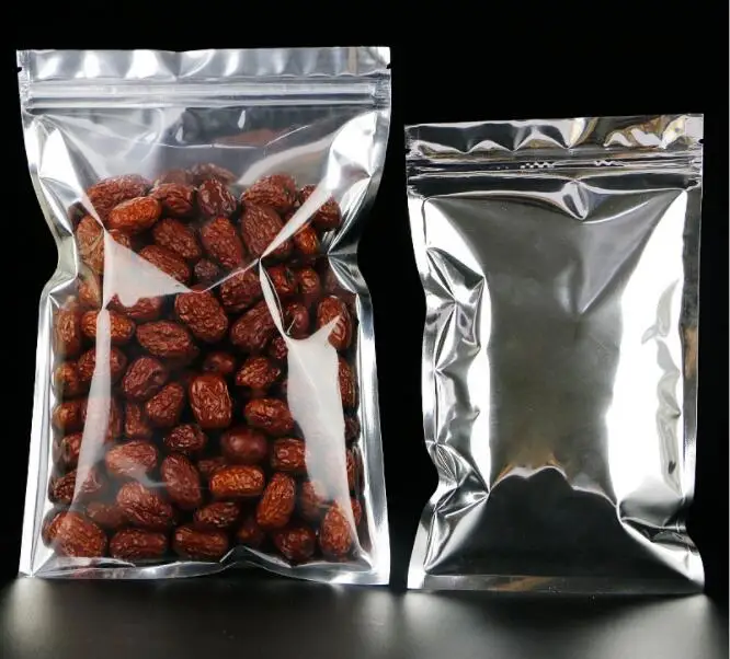 50 шт. 9x16 см многоразовый пакет Ziplock упаковка для пищевых продуктов алюминиевая