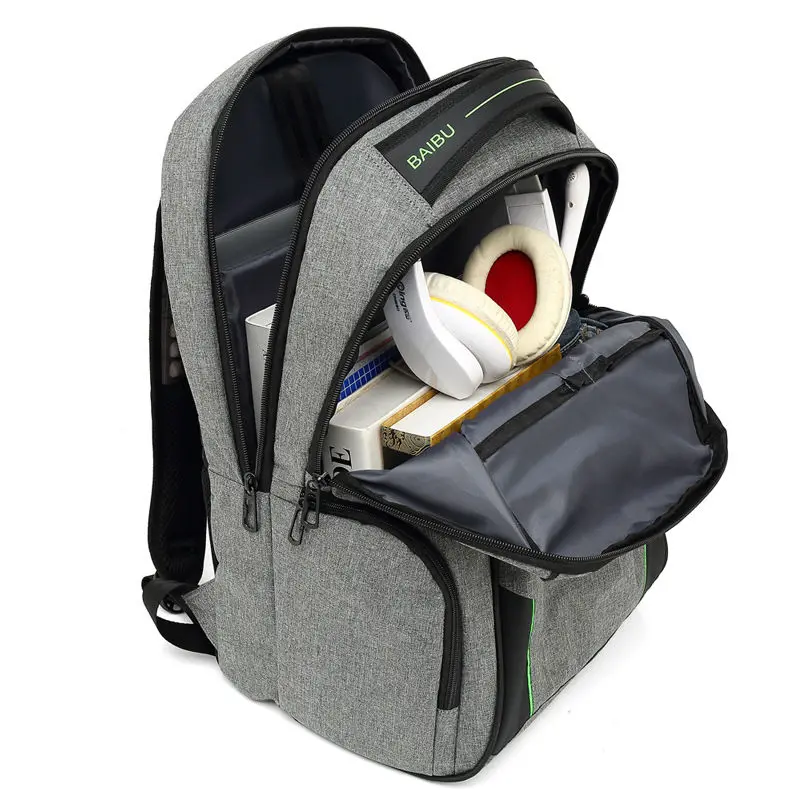 Мужской рюкзак с защитой от кражи водонепроницаемый usb-зарядкой для подростков