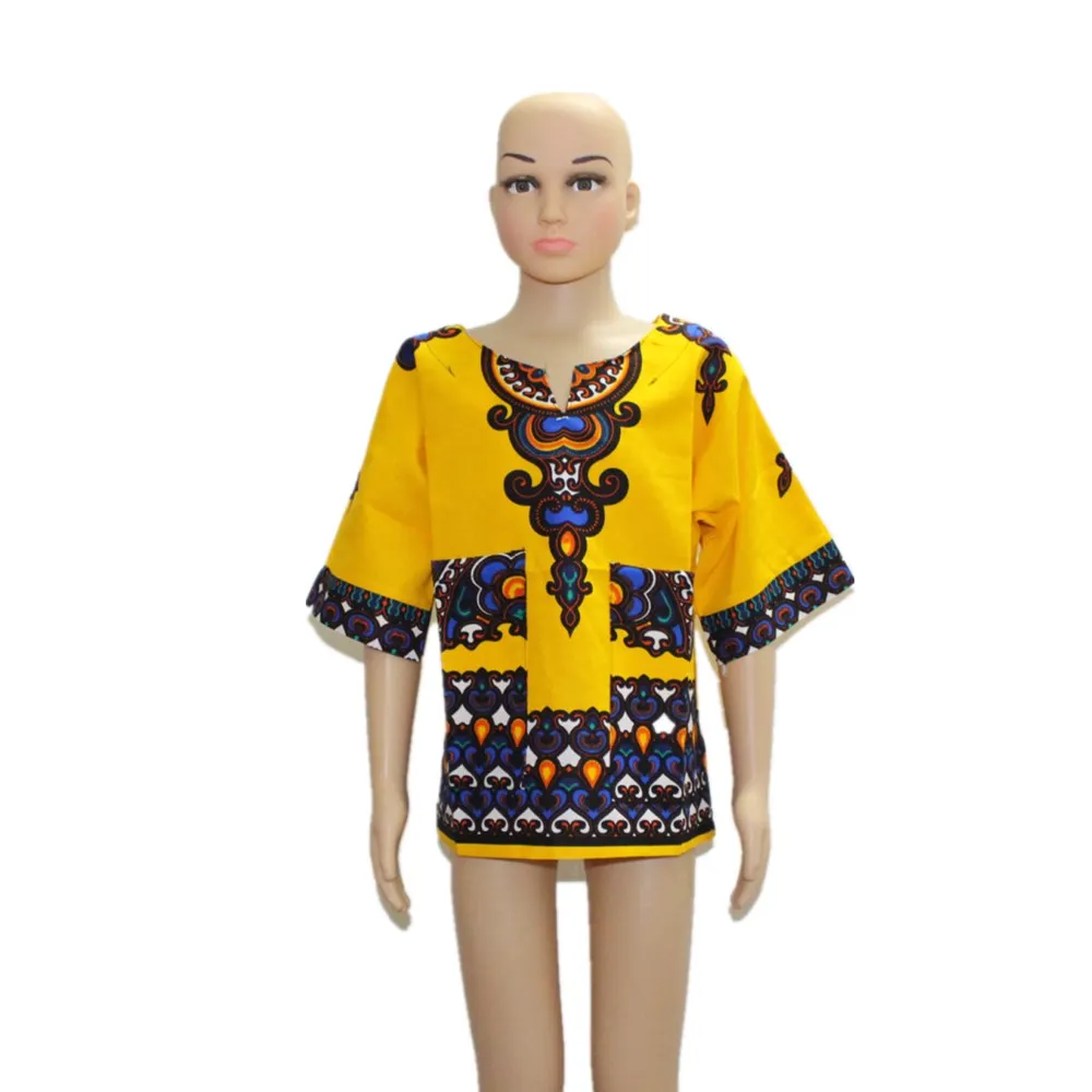 newyellow Mr hunkle детская новая Дизайн традиционные африканские Костюмы Дашики Печать платье Размеры XXS-XL - Цвет: newyellow