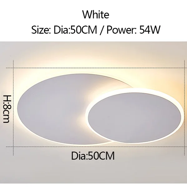 white Dia50CM Вращающаяся ультра-тонкая moden потолочная светодиодная Люстра для коридора спальни коричневого/белого цвета светильники moden люстры освещение - Цвет абажура: white Dia50CM