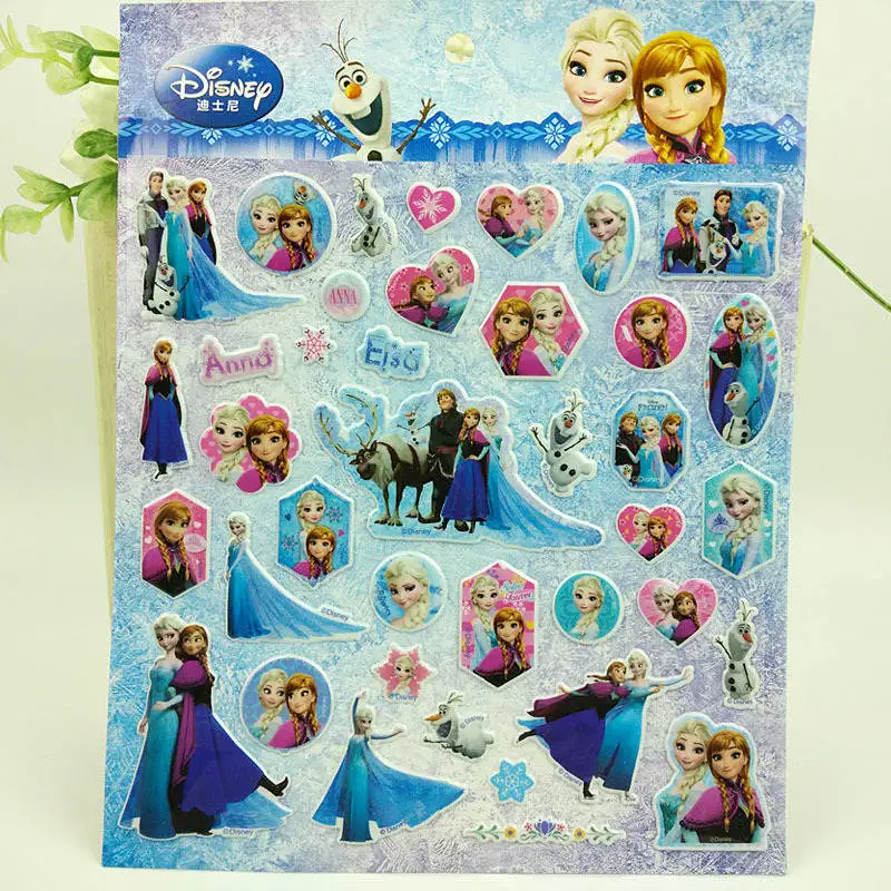 Disney Мультфильм Замороженные Дети DIY стикер декоративная тату-наклейка подарок для мальчиков и девочек косметическая игрушка Эльза Принцесса Кукла аксессуары - Цвет: Зеленый
