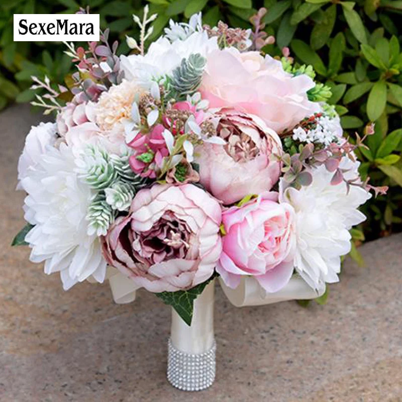 Pink Real Touch Flowers Peony Bouquets for Wedding Peonies Bridal Centerpieces Home Decoration | Свадьбы и торжества
