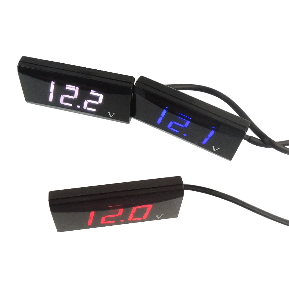 Ультратонкий цифровой мини вольтметр измеритель напряжения с белым
