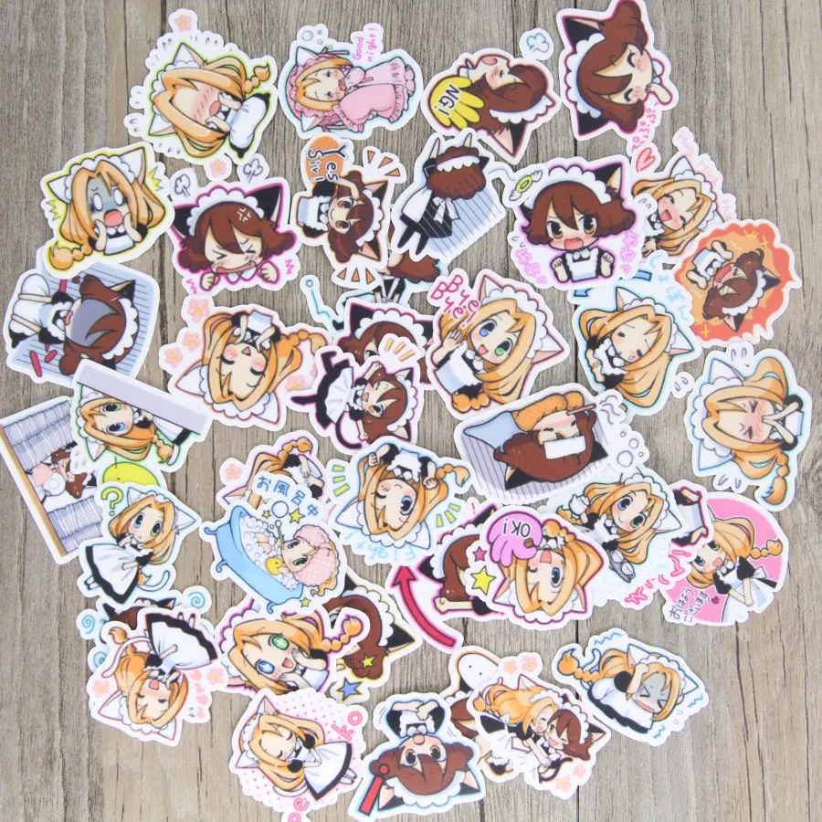 40/Милая мультяшная фигурка горничной Расписанная вручную наклейка 2018 для