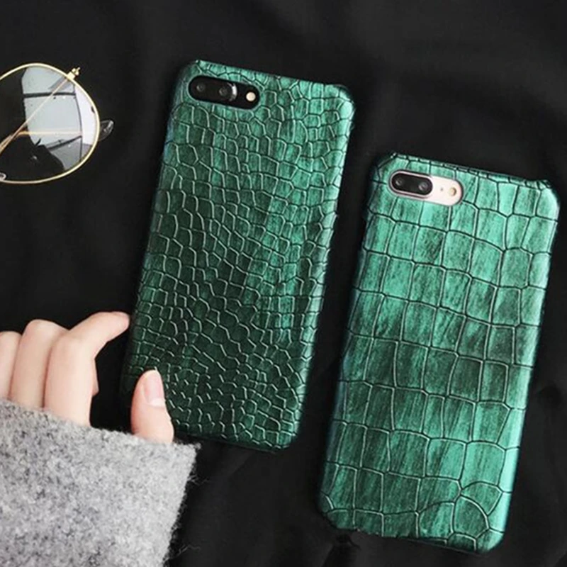 Чехол с зелеными блестками из крокодиловой кожи для iPhone Xs Max 7 8 6s Plus чехол