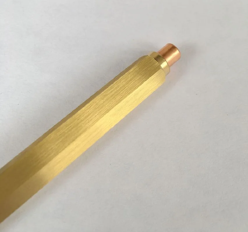 New Automatic hexagonal Brass Pen press-type Copper Ballpoint 5pcs/lot | Канцтовары для офиса и дома