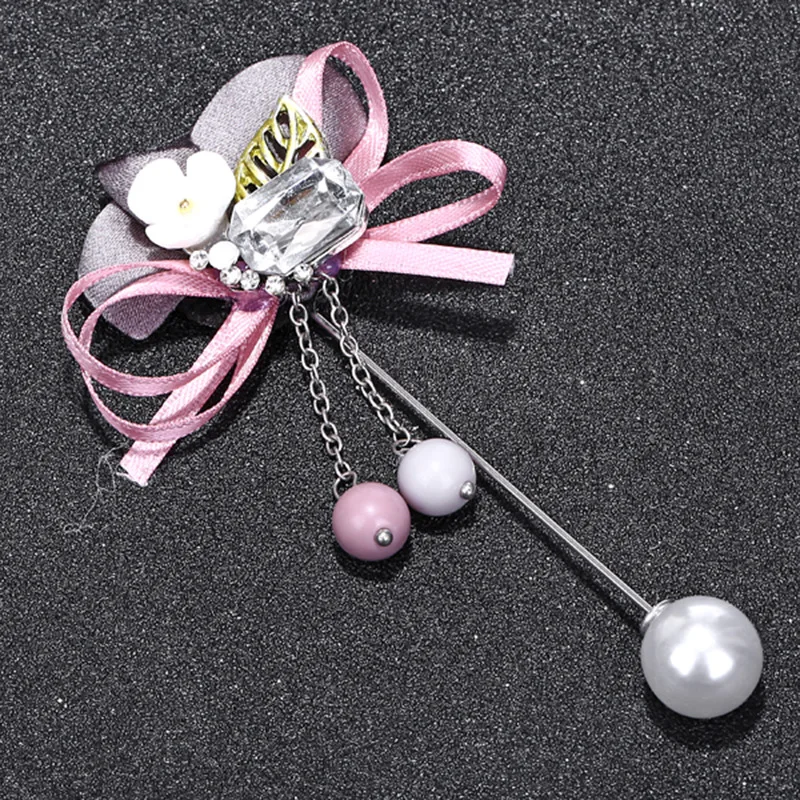 Мечта конфеты новый стиль Тканевые Цветочные Броши для женщин жемчужные шпильки