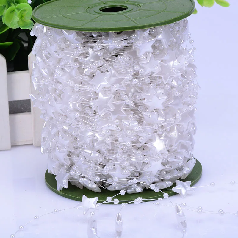 Цепочка из искусственного жемчуга со звездами 60 метров 14 мм|ornaments|ornamental
