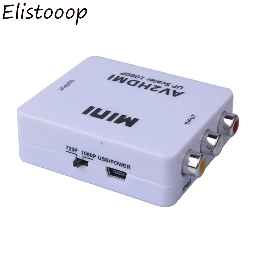Конвертер RCA/AV в HDMI MINI AV2HDMI RCA AV CVBS адаптер для HD ТВ PS3 PS4 ПК DVD Xbox проектора|Кабели VGA| |