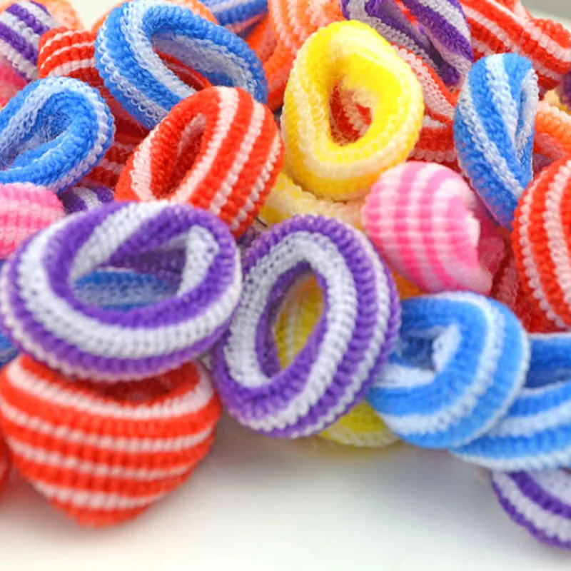 

Lot 100pcs Newly Style Good Elastic Children Hair Band Kids Dress Scrunchy Colorful Random Baby Accessories