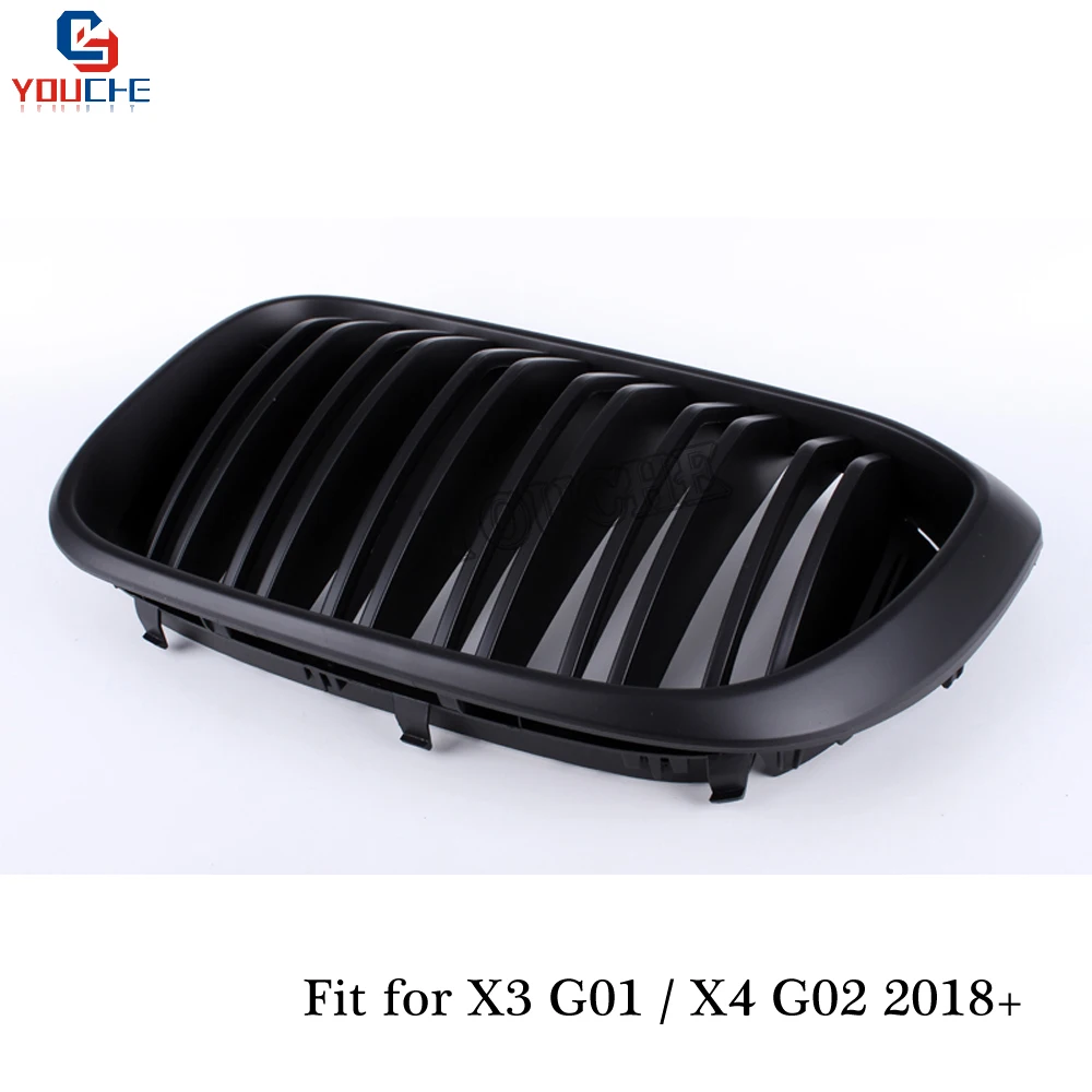 Двойная Передняя решетка радиатора для BMW X3 G01 / X4 G02 2018 2019 5 дверная передней капота