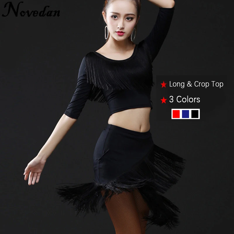 

Women Fringe Latin Dance Skirt For Sale Red/Black/Blue Salsa/Rumba/Samba/Tango Dress For Dancing Practice/Performamnce Dancewear