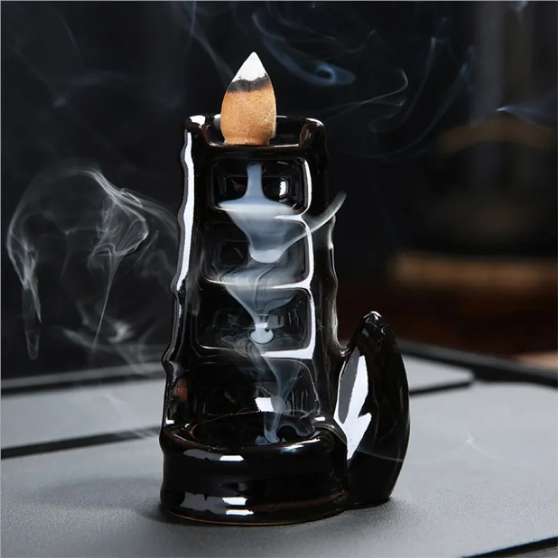Backflow Incense Burner Ceramic Incense Burner View Smoke Home Accessories Fragrance Road Decoration Ceramic Crafts