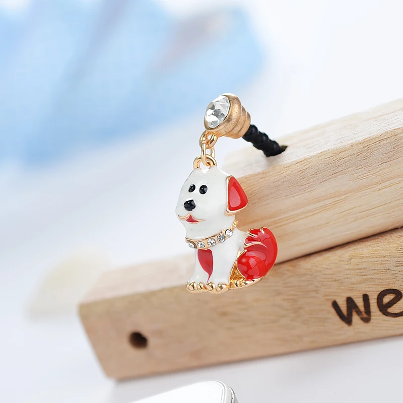 Free Shipping - wholesale plug please choose your design our min order 15 usd dog diamond mobile phone dustproof 6158 | Мобильные