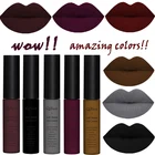 Матовая нюдовая помада, брендовый водостойкий набор для губ, пигмент, темно-красный черный, стойкий блеск для губ, женский макияж