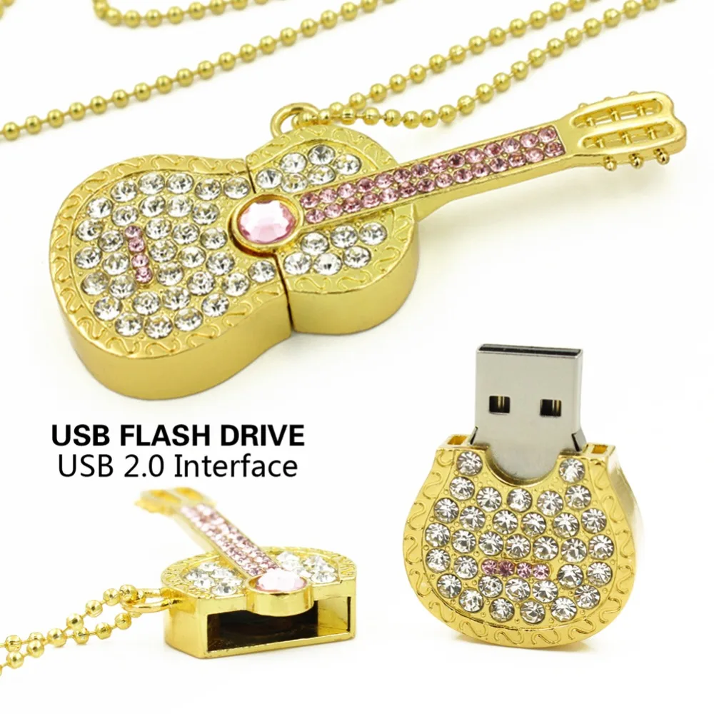 Цветной алмазный USB флеш накопитель 8 ГБ 16 32 Флешка U диск Золотая Серебряная