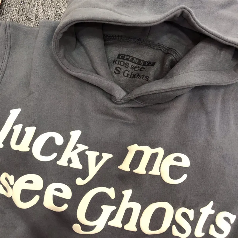 Kanye West/Детская толстовка с капюшоном надписью SEE GHOSTS FREEEE флокированные мужские