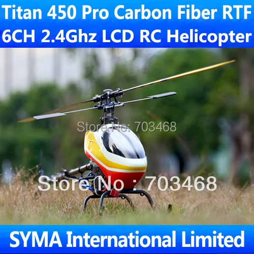 Titan 450 Pro Carbon Fiber RTF 6CH 2.4Ghz Remote Control 3D Fly Align T-rex Trex Single Screw Propeller Electric RC Helicopter | Игрушки и
