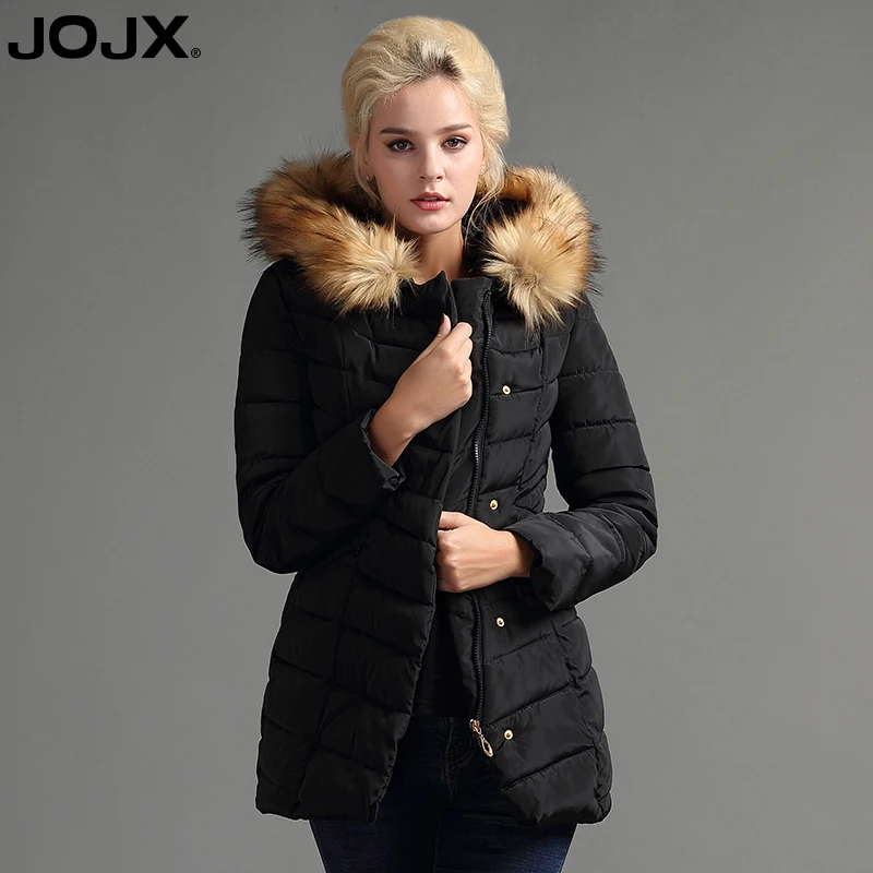 JOJX Для женщин зимняя куртка 2019 Новая мода с капюшоном Тонкий меха Куртка теплое