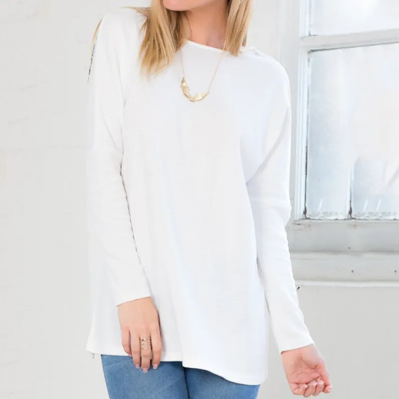 Женская футболка с длинными рукавами открытой спиной и крыльями летания|shirt