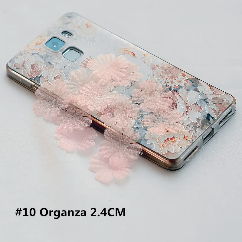 10 Organza 2.4CM 200 шт Розовый DIY ручной работы 3D цветок свадебное платье ингредиенты пирографический Eugen пряжа головные уборы материалы RS1202 - Цвет: 10 Organza 2.4CM