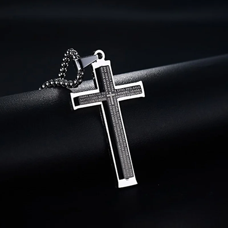 OMONDE новое поступление черный цвет с Иисусом из нержавеющей стали Христианский