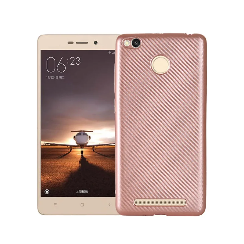 WolfRule Xiaomi Redmi 3s Case 3 Cover Luxury Full Protection Carbon Fiber Brushed TPU For Phone Shell |