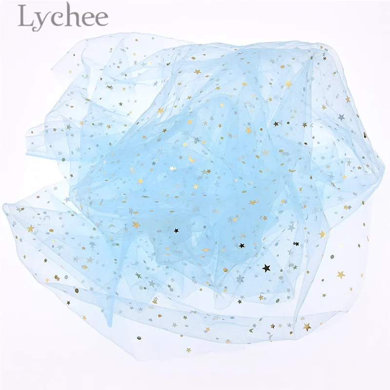 Lychee 50 см x 150 см Звезда Луна марлевая ткань высокого качества сетчатая ткань для шитья Ткань DIY материалы для вечернего платья