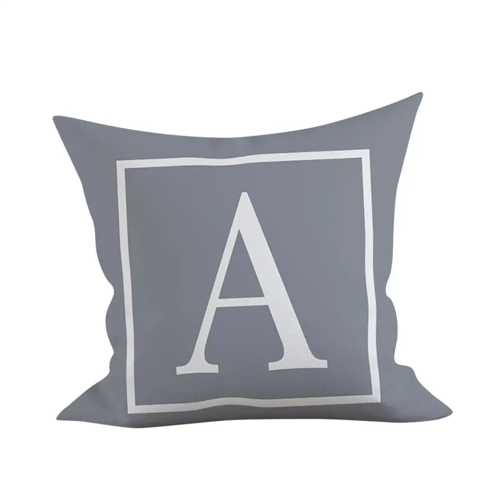 A NAI YUE 45x45 см, квадратная наволочка из полиэстера и хлопка, Английский алфавит, чехол для подушки с буквами, наволочки на талию, домашний декор - Цвет: A