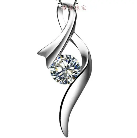

Awesome 0.5Ct Round Cut Diamond Pendant Sterling Silver Pendant Necklace white gold Plated Jewelry Free Chain & Box