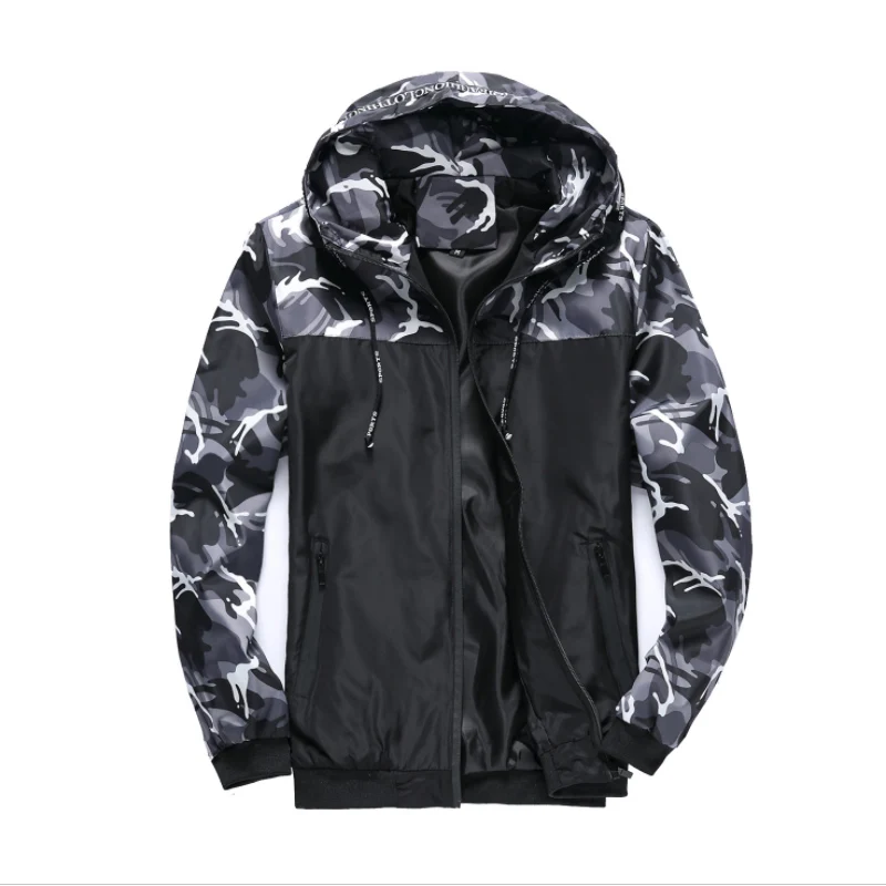 Мужская повседневная камуфляжная куртка с капюшоном водонепроницаемая одежда