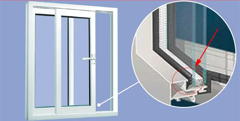 Leather seals Vintage aluminum doors and windows glass strip Rubber strips fixed seal