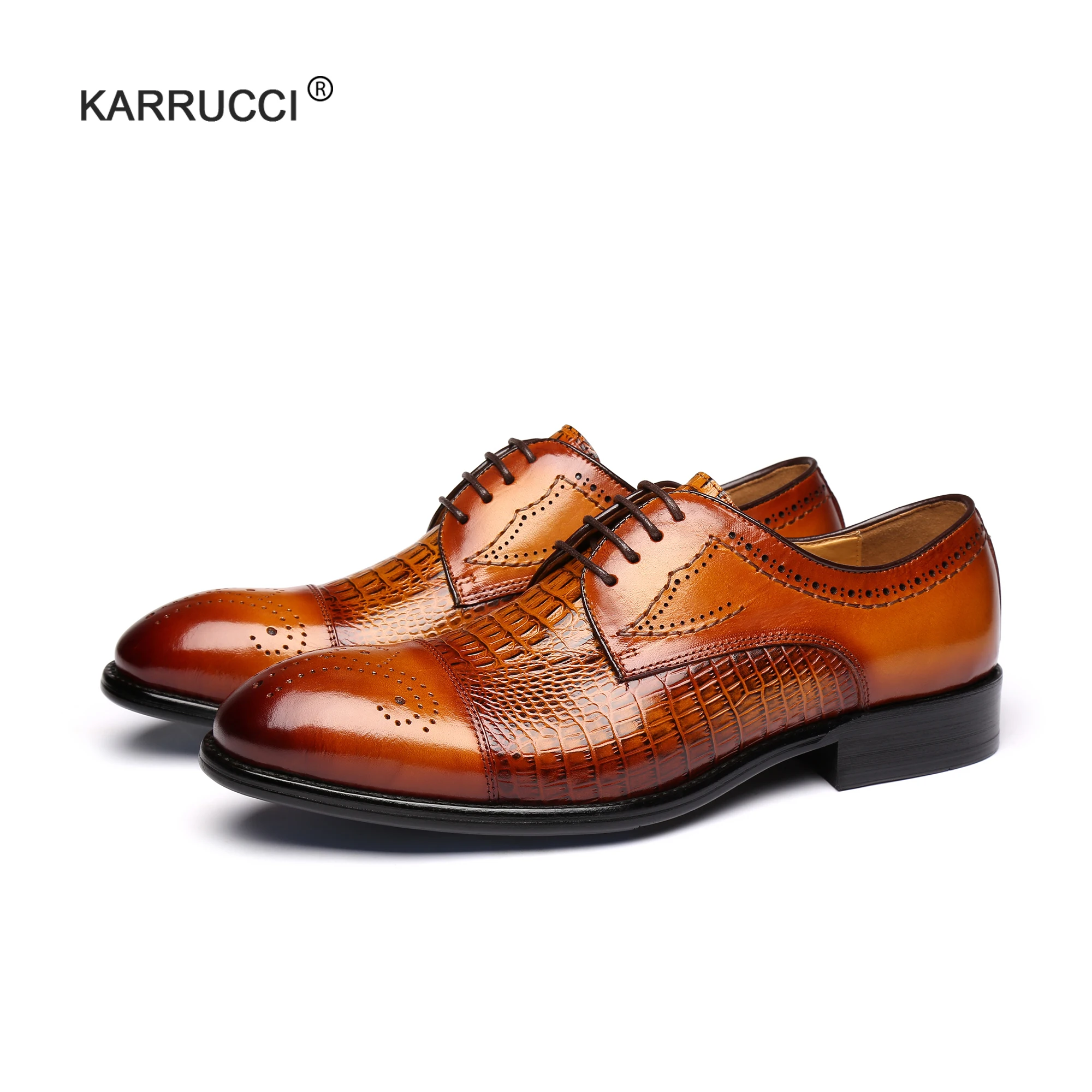 KARRUCCI/мужские классические туфли-оксфорды ручной работы со шнуровкой и