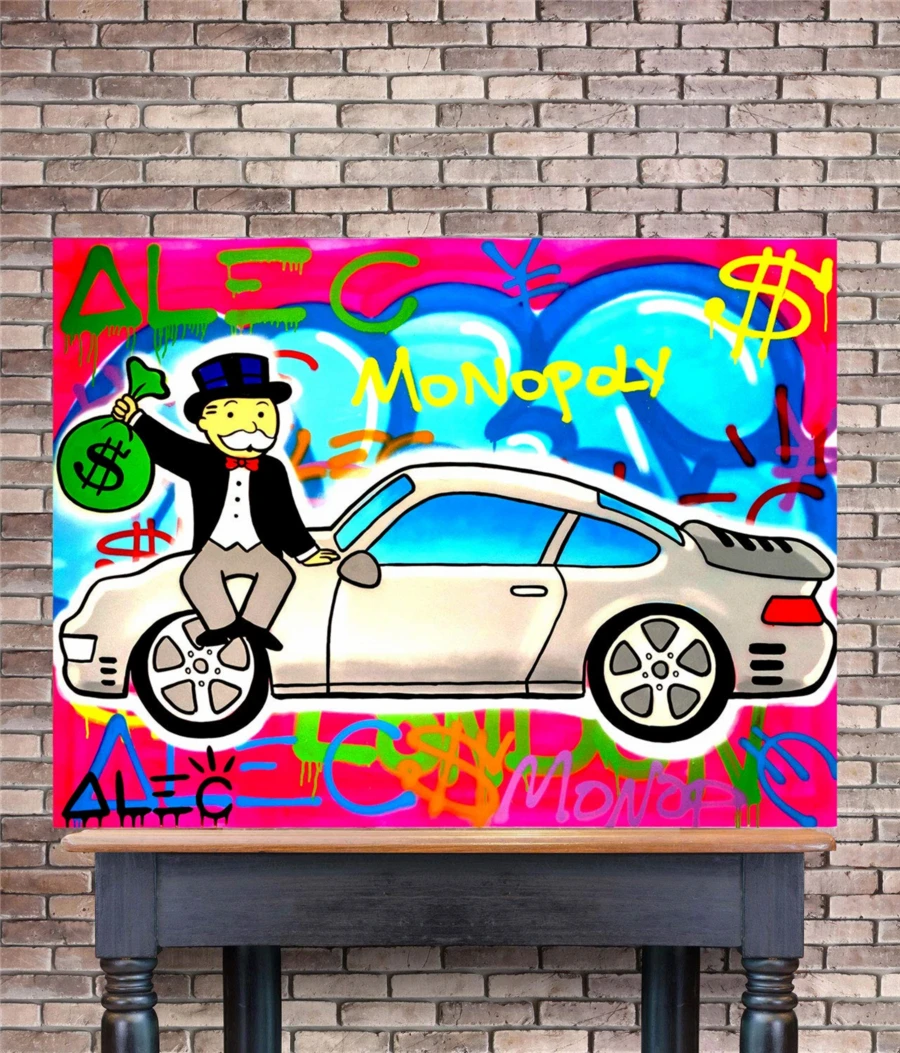 Alec Monopolys Love My Porsche розовый HD настенный холст для рисования с печатью постера