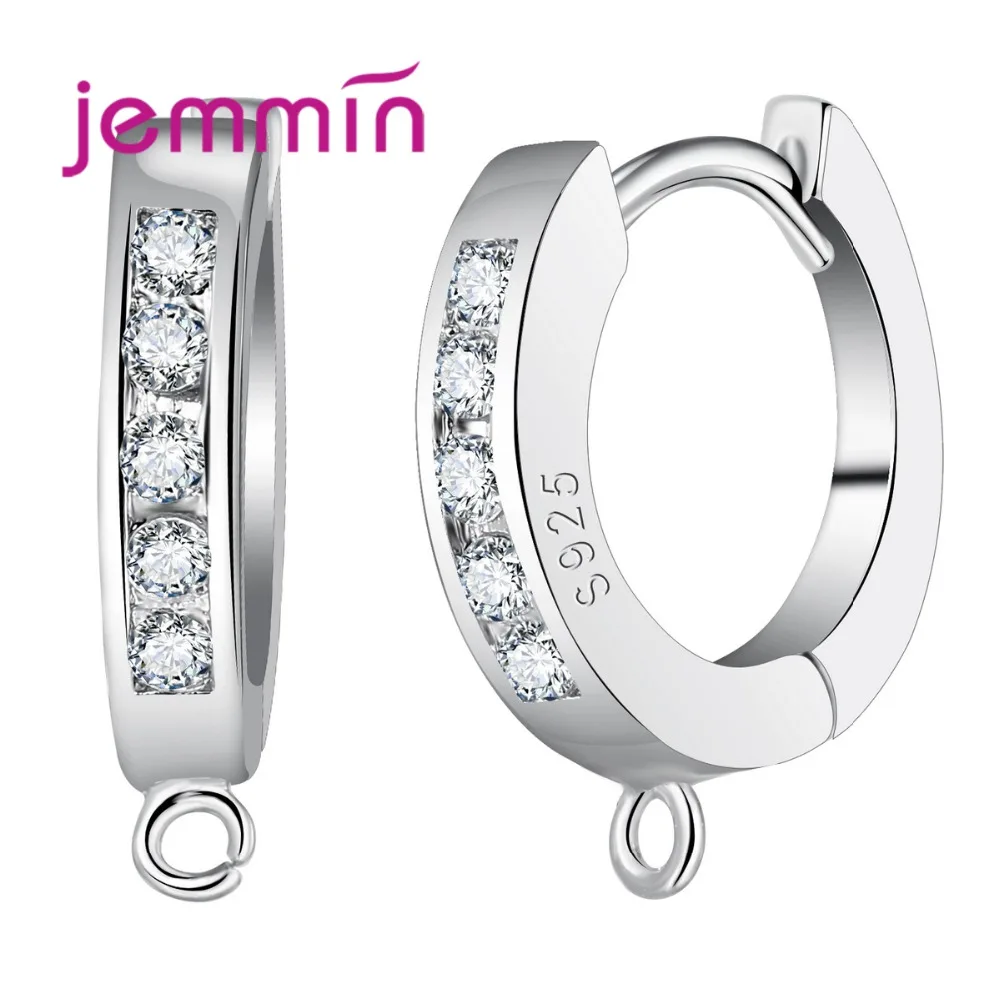 Женские серьги Крючки из серебра 925 пробы с прозрачными кристаллами|jewelry silver