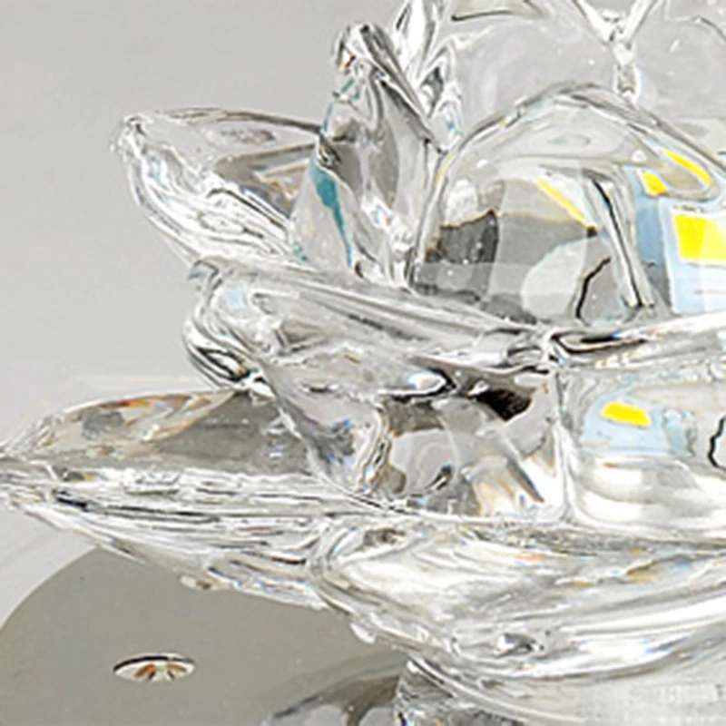 5 Вт светодиодный Кристалл Потолочные светильники цветок лотоса на застежке для