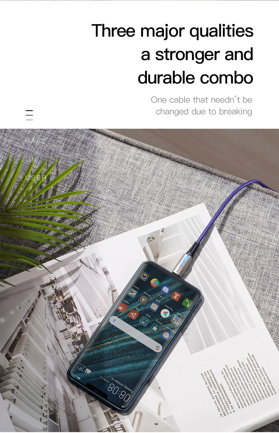 Baseus usb type-C кабель для USB C кабель для samsung S10 Xiaomi Mi 9 Быстрая зарядка 4,0 PD Быстрая зарядка зарядное устройство USB-C кабель type-C