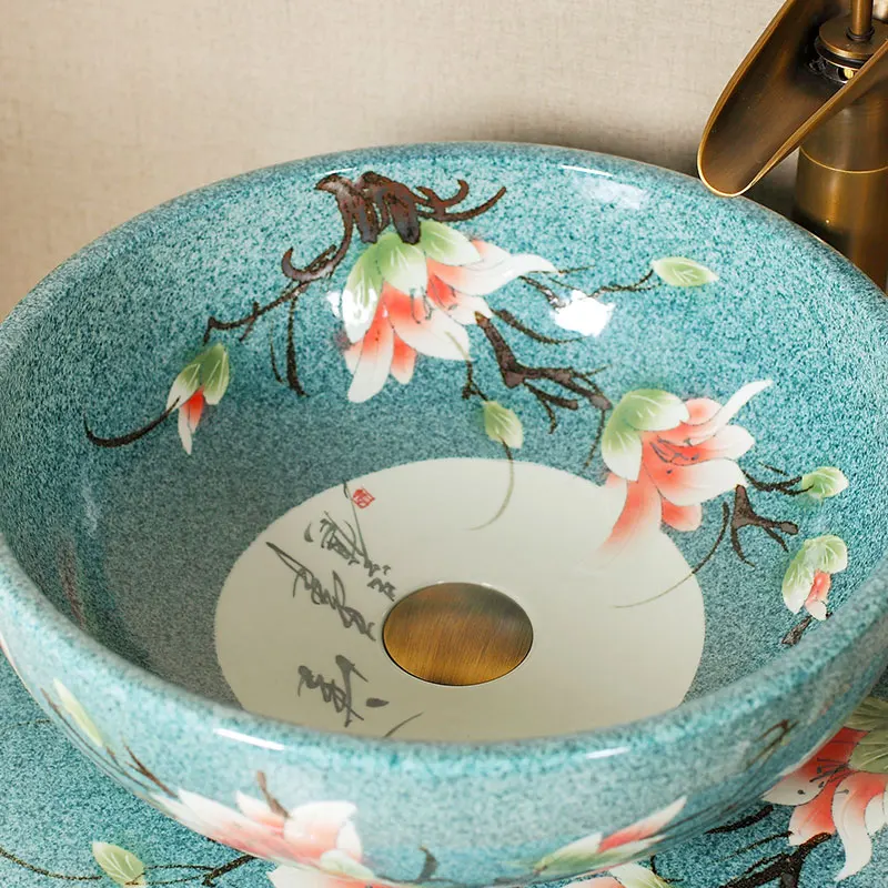 Ретро-раковина на подставке античная керамическая раковина для пола