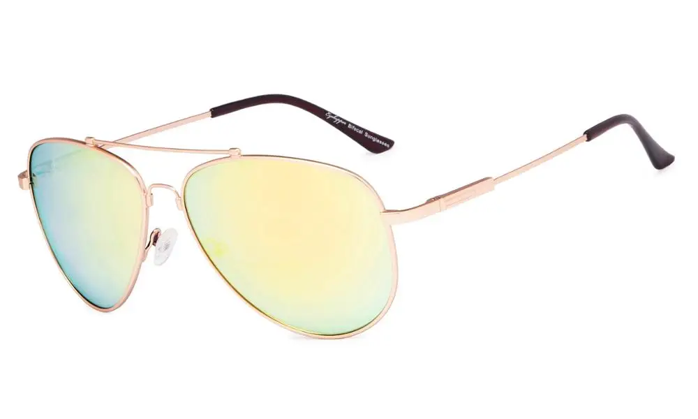 GoldMirror SG1804 Eyekepper бифокальные очки-полит Стиль чтения солнцезащитных очков с памятью мост и Arm - Цвет оправы: GoldMirror