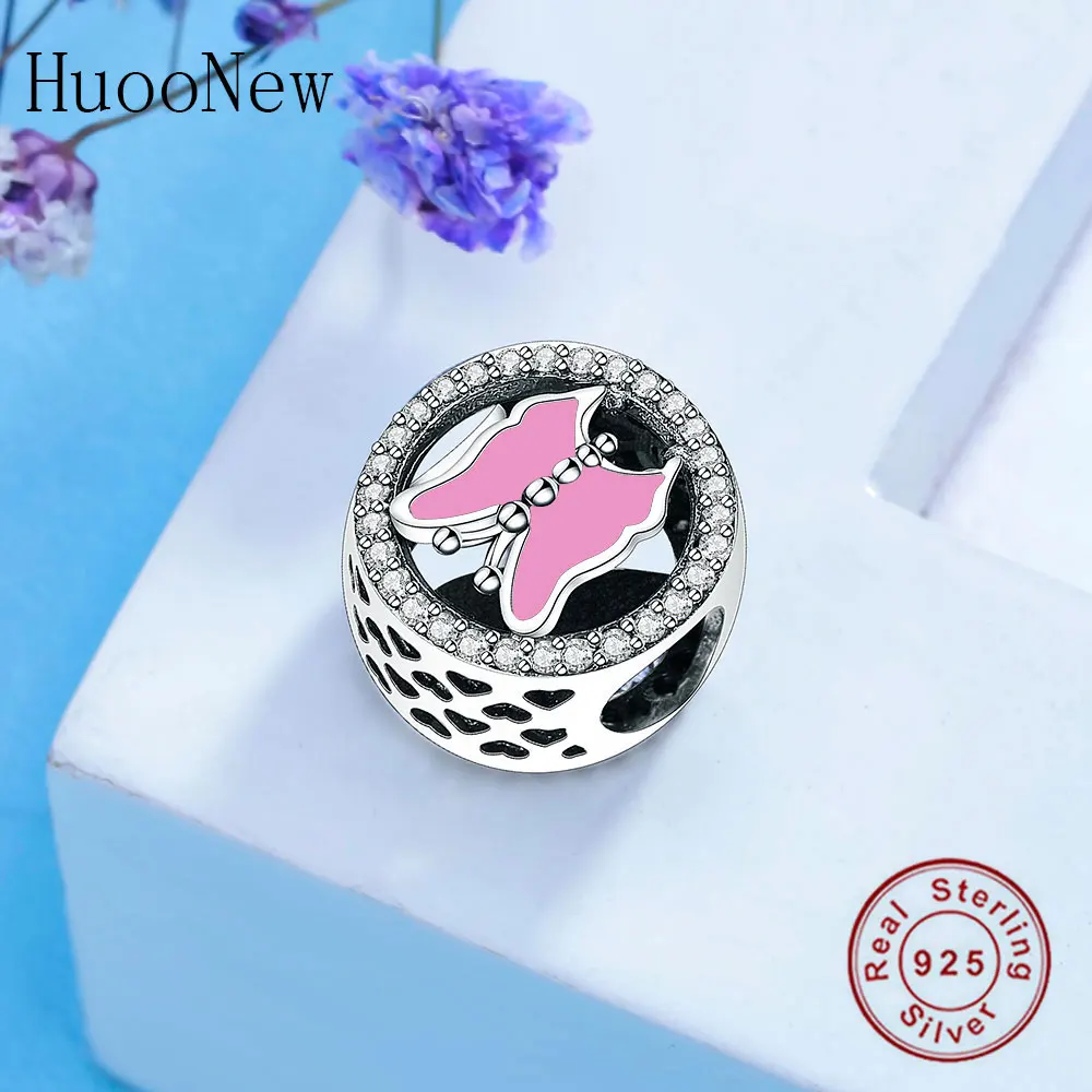 Fit Pandora Амулеты Браслет с подвесками Розовый Синий Зеленый Единорог Пони бусины 925 стерлингового серебра ювелирные изделия подарок Pulsera DIY