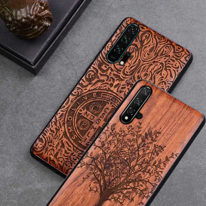 Резной деревянный ящик для huawei Honor 20 противоударный чехол TPU бампер чехол для huawei Honor 20 чехол деревянная оболочка Honor 20 Pro