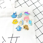 Симпатичная подводная булавка в виде Рыбка, в виде акулы, Кита, дельфина, с нагрудными штырьками, в виде морского коня, детский подарок на день рождения