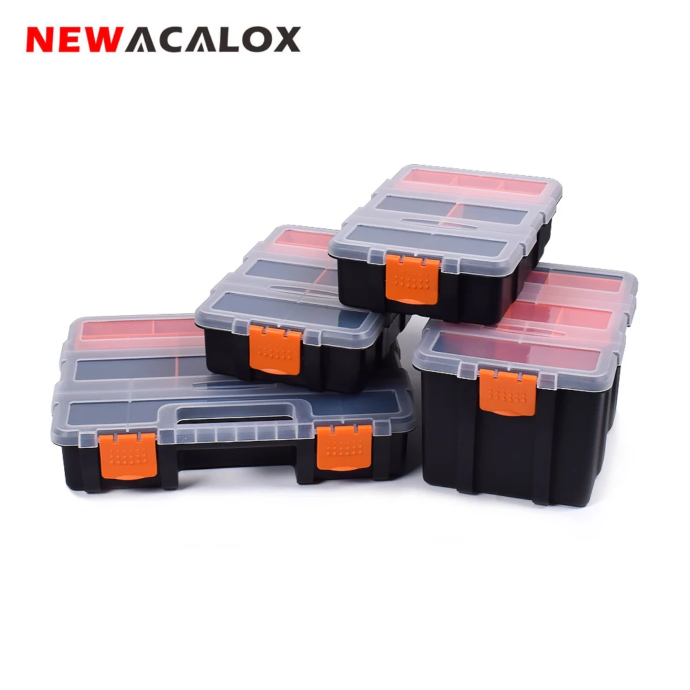 NEWACALOX 2-22 шт. ящик для инструментов настенное крепление аппаратный ящик DIY пластиковые детали для хранения аппаратный чехол винт шкаф для хранения ящиков