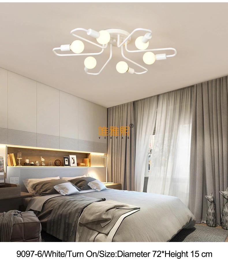 Бесплатный светодиодный светильник 85-265 в E27 Chander Lighting Vintag, светодиодный светильник, промышленные лампы, 6 ламп, люстра, светильник, белый