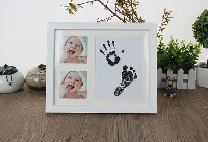 Новинка 2017 года милые детские фоторамки DIY отпечаток руки или след мягкая глина