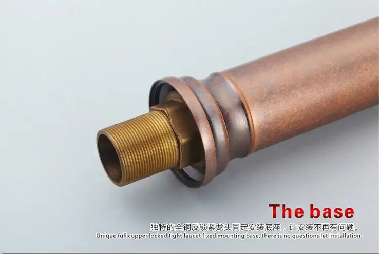 Античный кран для умывальника ORB медный раковины красного цвета бронзовый в